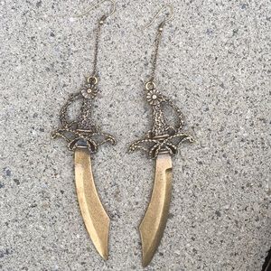 Giant sword earrings